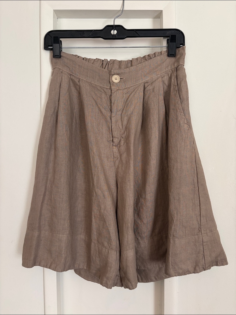 CP Shades linen Martina gray brown shorts